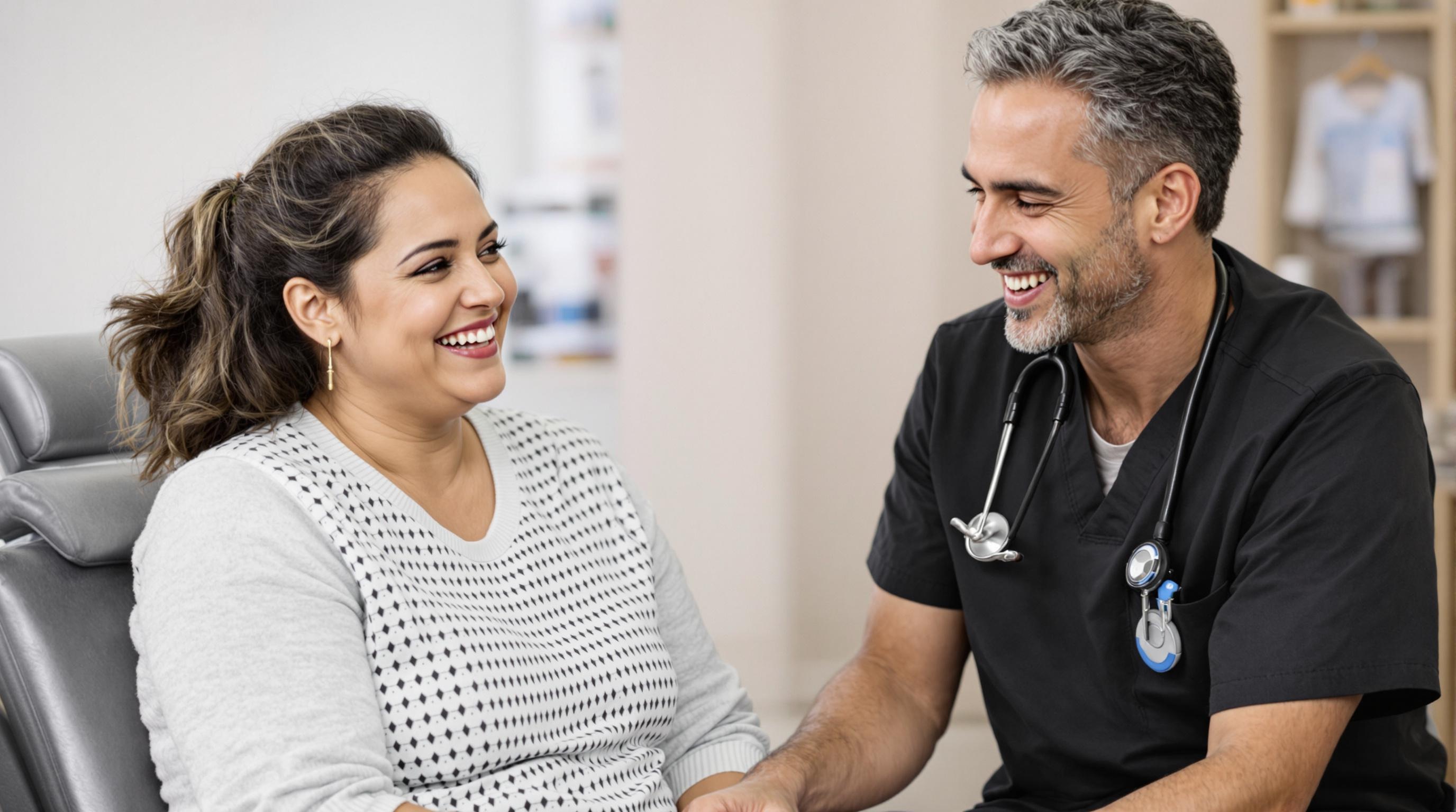 Nurse handing over medical marijuana card to patient
